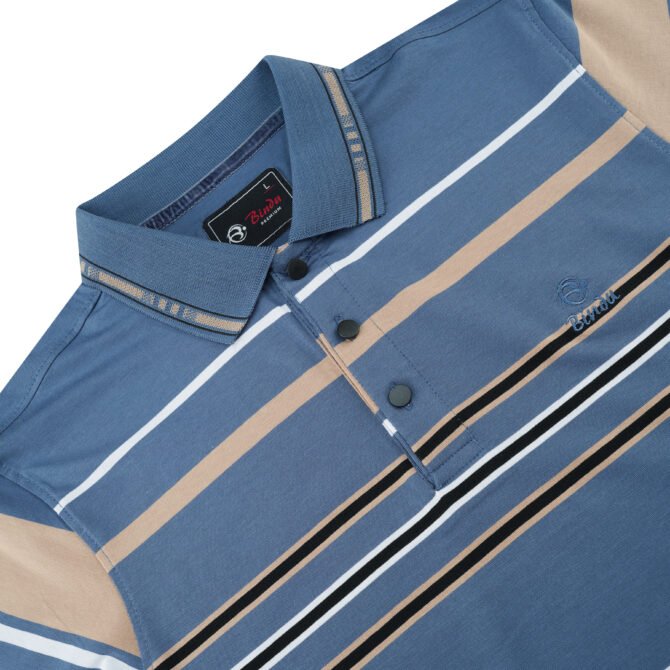 Bindu Premium Ocean Stripe Polo T-Shirt - Image 2