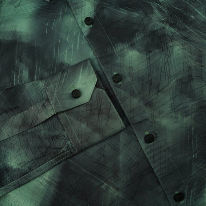 Bindu Premium Men’s Abstract Print Full Sleeve Shirt - Green & Black - Image 4