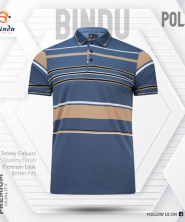 Bindu Premium Ocean Stripe Polo T-Shirt