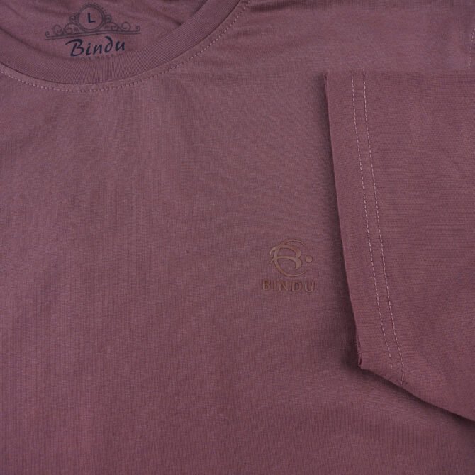 Bindu Premium Solid Color T-Shirt (Muted Purple / Mauve) - Image 3