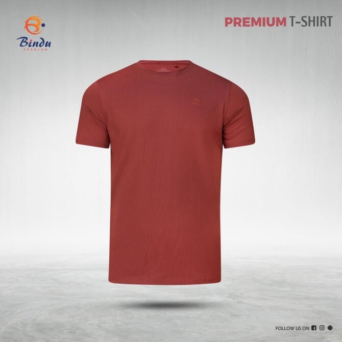 Bindu Premium Solid Color T-Shirt (Terracotta/Reddish-Brown)